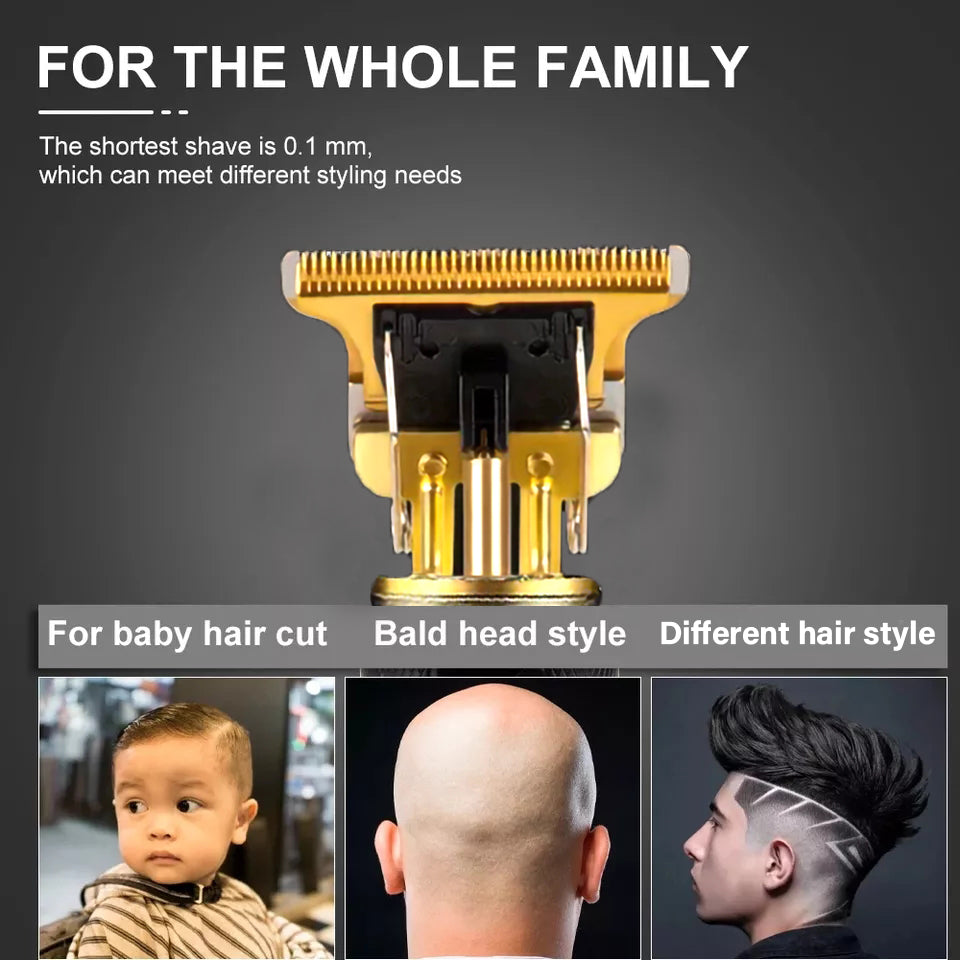 (Metal Body) T9 Electric Shaver Men / Women Vintage Cordless Hair Beard Trimmer For Men Women Haircut Shaving Machine Tools Barber Accessories
