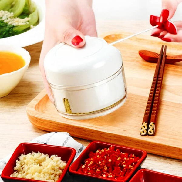 Mini Powerful Meat/Vegetable Grinder Hand-power Food Chopper (Random Colours)(