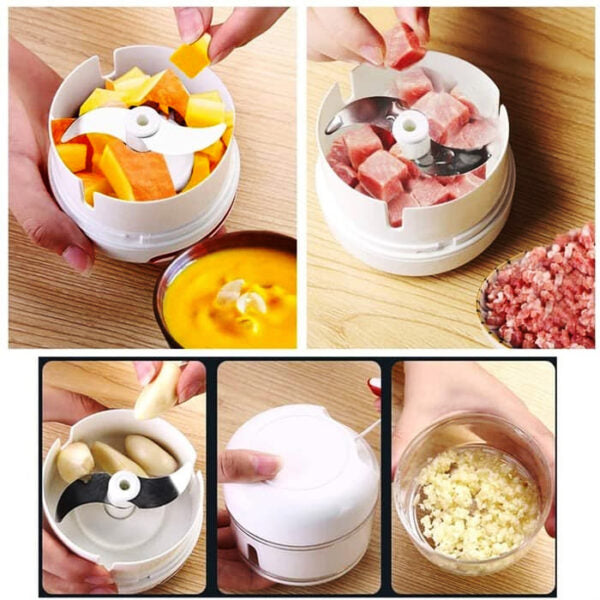 Mini Powerful Meat/Vegetable Grinder Hand-power Food Chopper (Random Colours)(